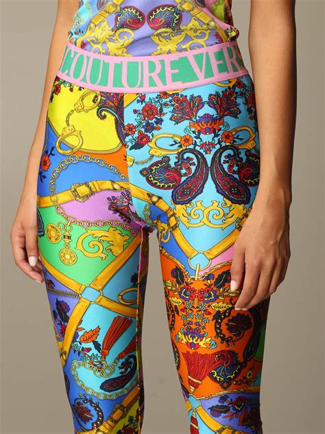 versace tights pink|Versace leggings women's.